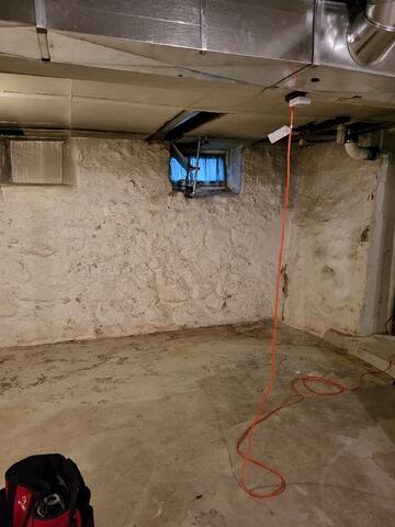 Before Basement Install (Wet, Moldy)