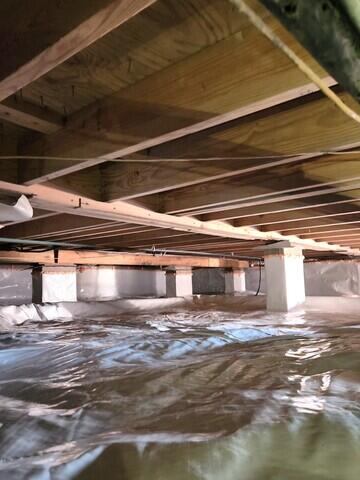 Sand Blasted Piers and Encapsulated Crawl Space