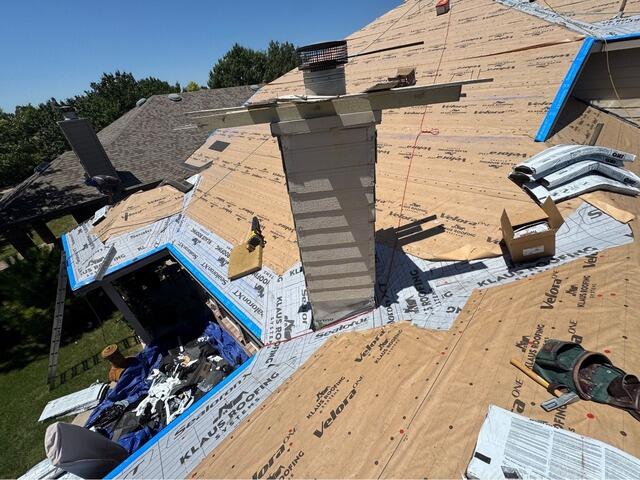Roof Replacement in McKinney TX - Ready for Shingles with Chimney Protection