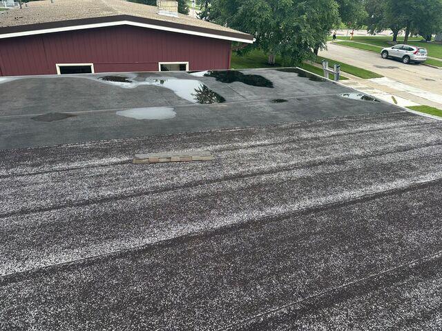 Water is pooling on the old rof