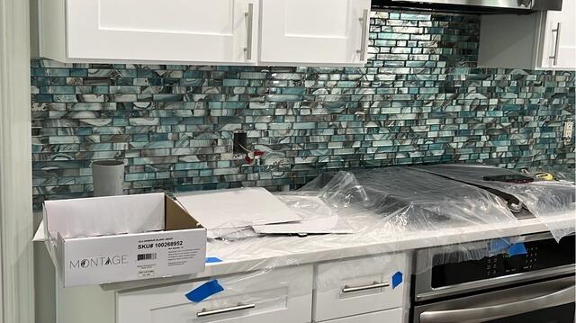 Kitchen Remodeling in McKinney TX - Pearl Tile Backsplash Installation