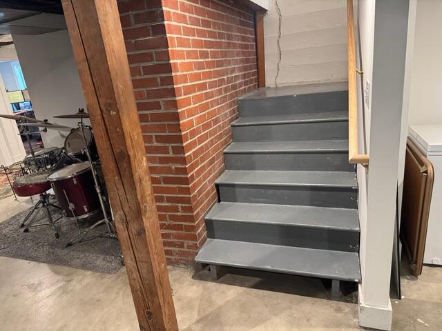 Crack Above Stairs, and Cracked Support Beam