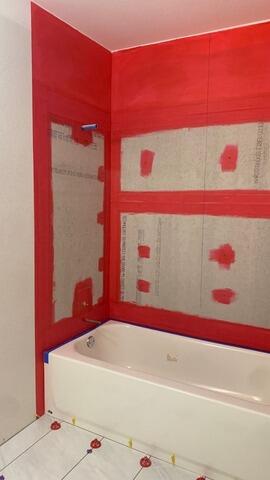 Bathroom Water Damage Restoration in Plano, TX - Waterproofing and Tile Preparation