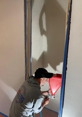 Closet Texture Application - Water Damage Restoration in Plano, TX