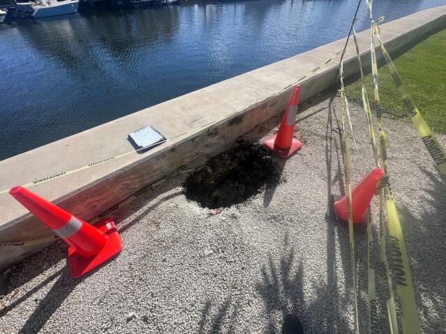 Void Behind Concrete Seawall