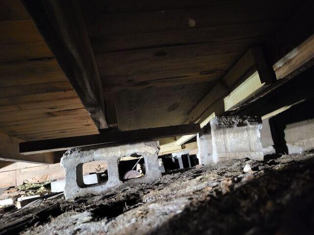 Failing Crawl Space Block Supports