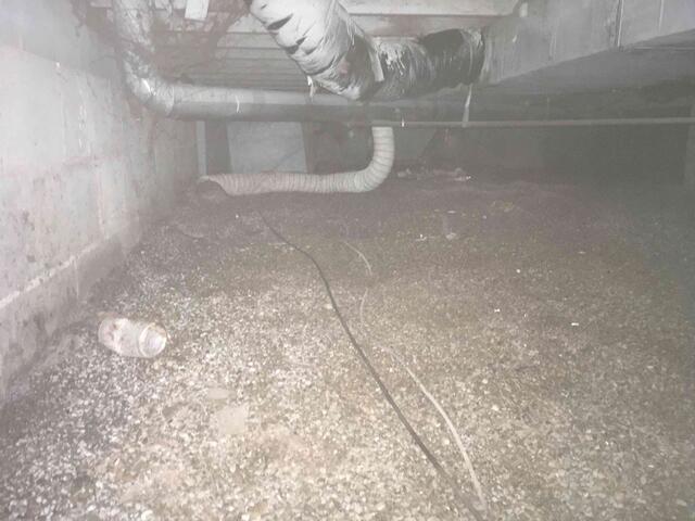 Unprotected Crawl Space Before Work Began