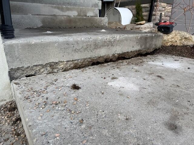 Void Beneath Front Entry Concrete Steps in Midway UT