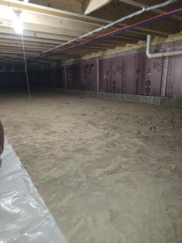 Sub-crawlspace depressurization system Right side