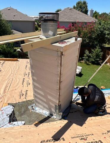 Roof Replacement and Chimney Siding Removal in Allen, TX - Preparing for Full Chimney Upgrade
