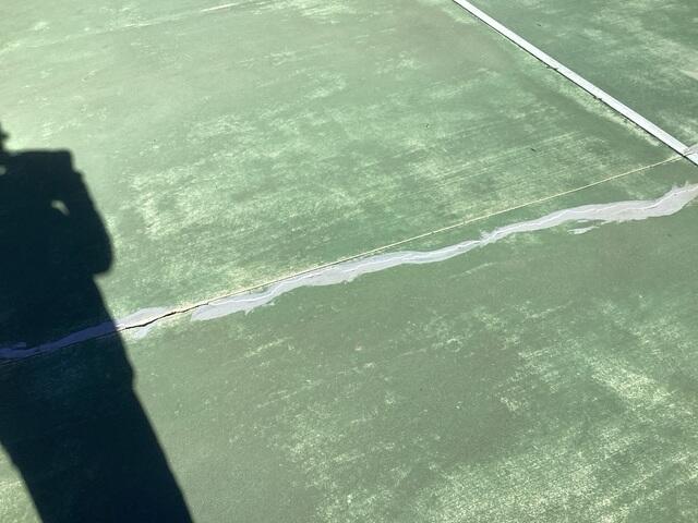 Close-Up of Joint Sealant on Concrete Court in Fallbrook CA