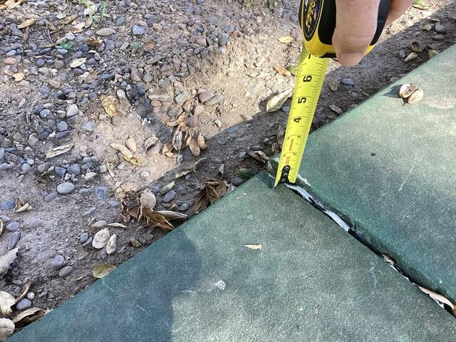 Measured Slab Separation Before Concrete Leveling in Fallbrook CA