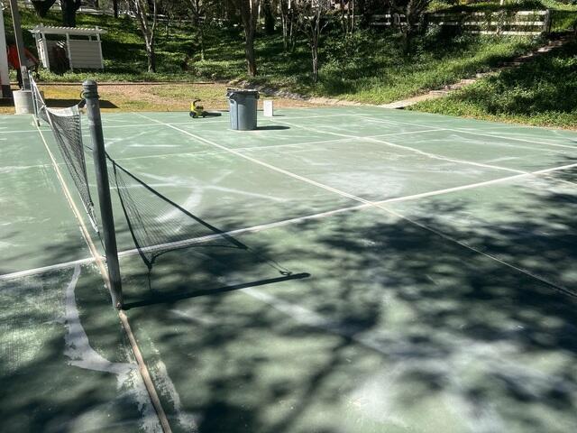 Leveled Tennis Court Surface After Repair in Fallbrook CA