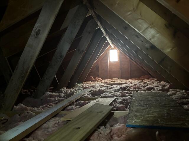 Old Fiberglass Attic Insulation