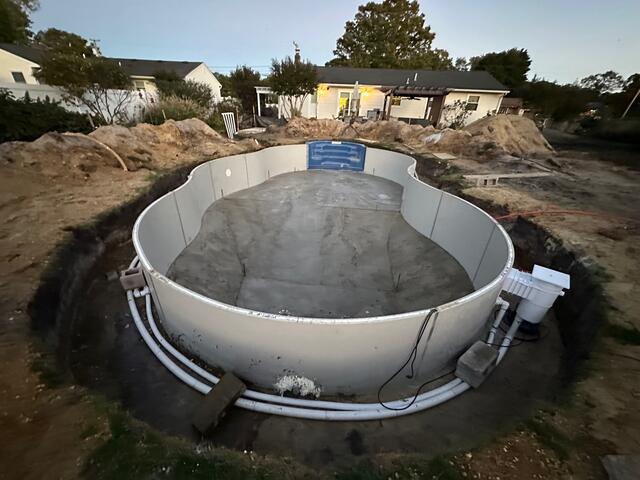 Steps, Pool Base, and Plumbing