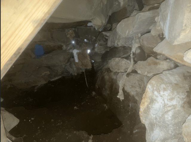 Foundation Wall Showing Daylight