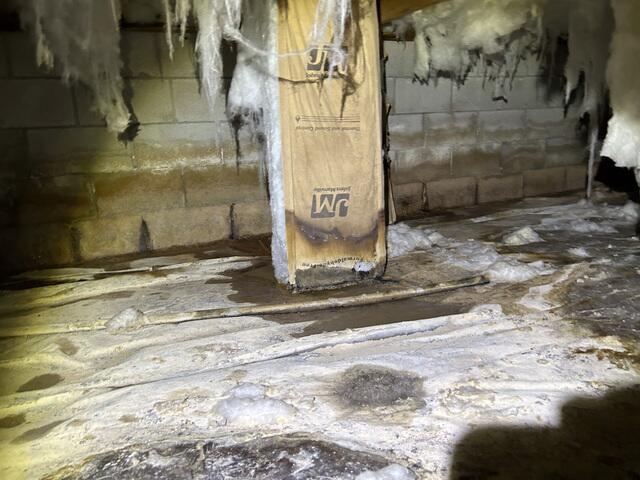 Standing Water and Hanging Insulation