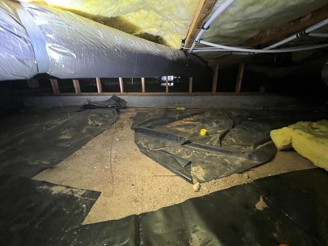 Dirty, Flimsy Crawl Space Liner