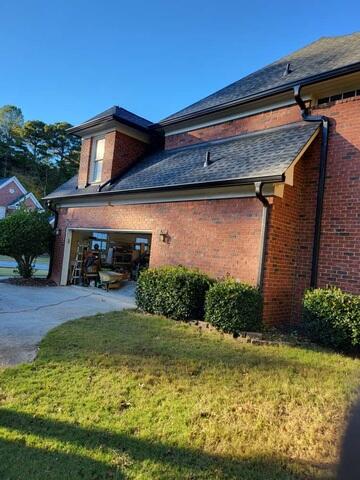 Side of home and garage