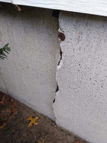 Exterior Foundation Wall Crack