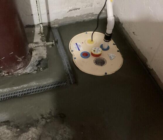 TrenchDrain Grated Basement Drain & SuperSump Plus Sump Pump