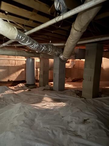 A Damp Crawl Space with No Insulation