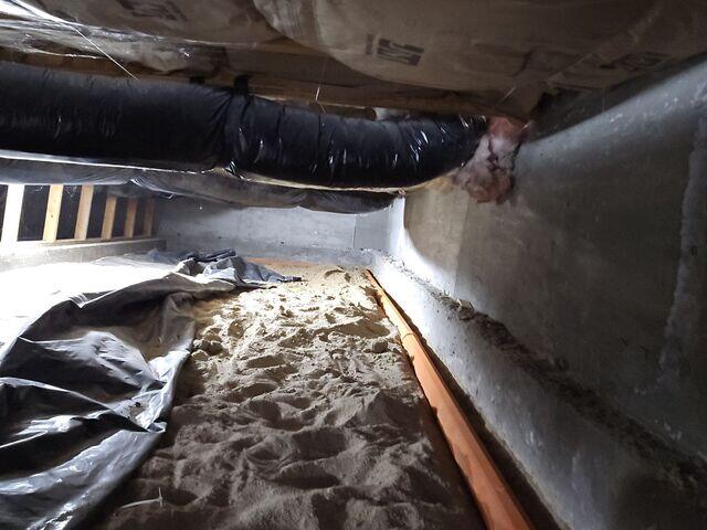 StarPipe Drainage System around the perimeter of the crawl space