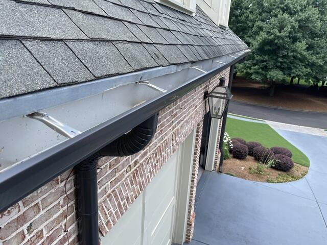 Gutters above the garage