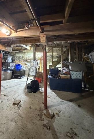 Basement with Sagging Floors Above