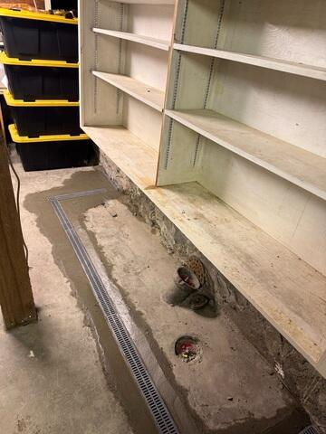 TrenchDrain Surrounding Original Floor Drains