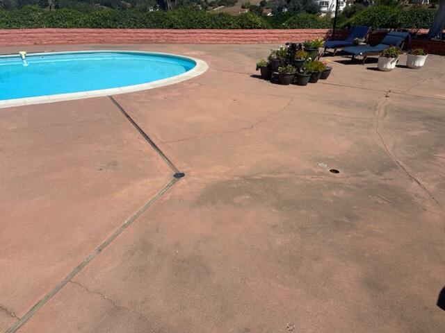Pool Deck Concrete Before Repair in Vista, CA