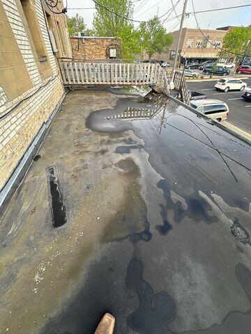 Water damage to membrane of roof