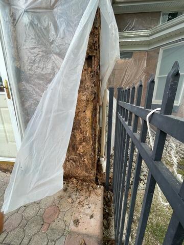 Wood rot from stucco