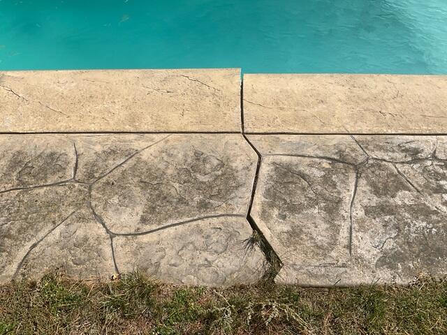 Sunken and Cracked Pool Deck Area 2 (Before)