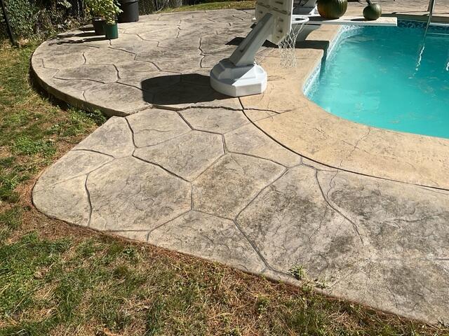 Sunken and Cracked Pool Deck Area 3 (Before)