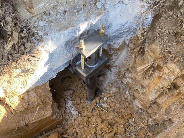 Helical Pier Installed Beneath House