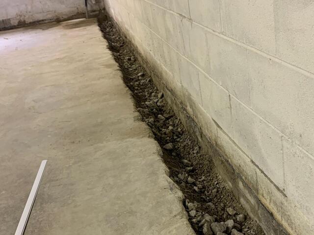 Trench for Subfloor Drains