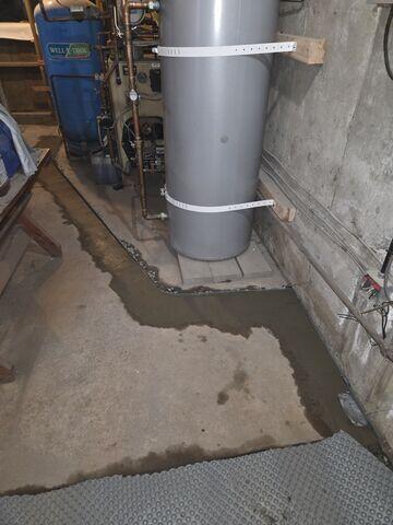 Finished WaterGuard Installation with connected crawl space in progress