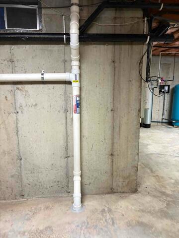 Main basement pipe installed (after)