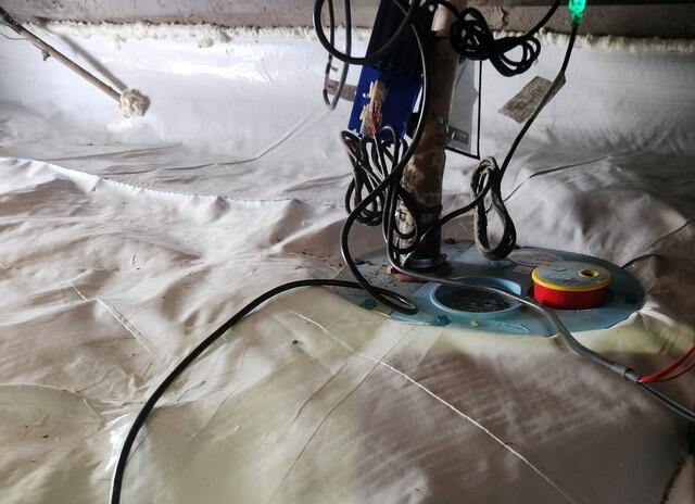 The SmartSump Sump Pump in the Lowest Point of the Crawl Space