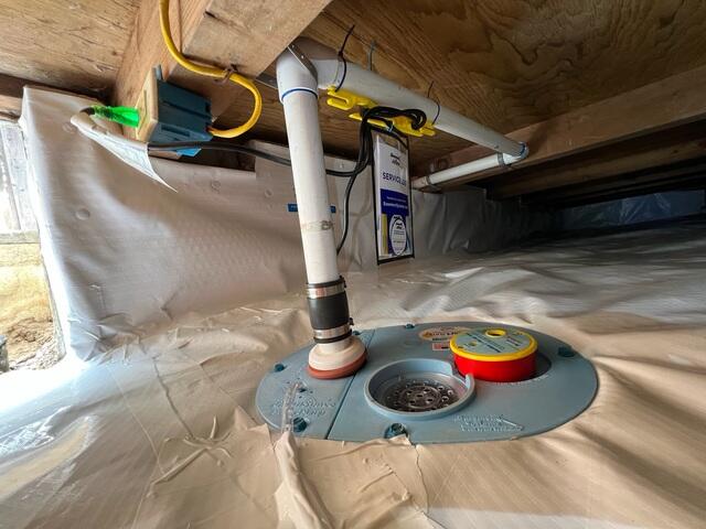 Installed Crawl Space Sump Pump and Encapsulation System in Encinitas