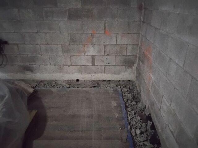 Removing Concrete for the Interior Drainage System