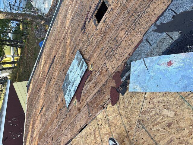Removed top layer of asphalt