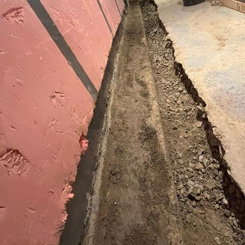 Initial condition of the basement: water seepage and persistent dampness