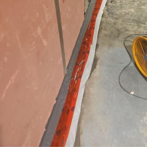 Installation of the WaterGuard indoor drainage system