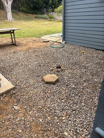 After Photo French Drains created to move water