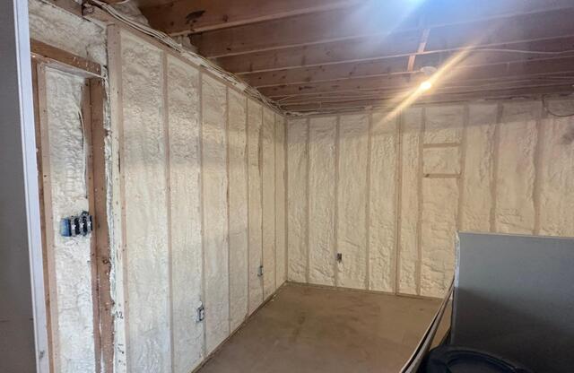 The homeowner had gutted the basement of his new home in Weatherly and wanted to get spray foam insulation added before he finished the space for daily use.