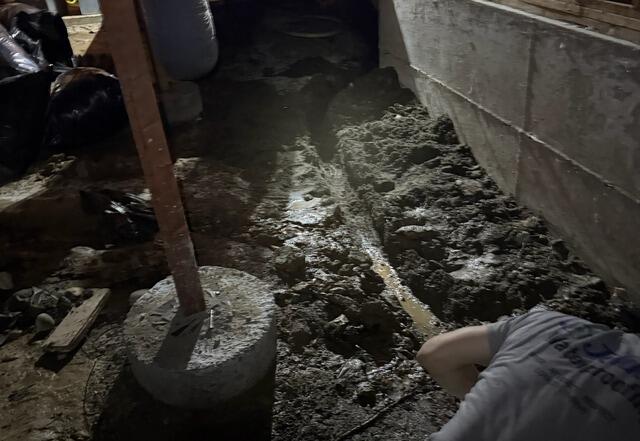 Digging Trench For Perforated Piping