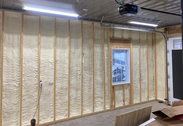 This homeowner wanted to insulate his garage with spray foam so he could use it comfortably in the winter months.