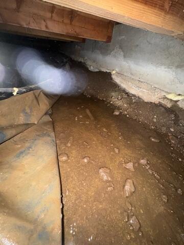 Standing Water Beneath Vapor Barrier